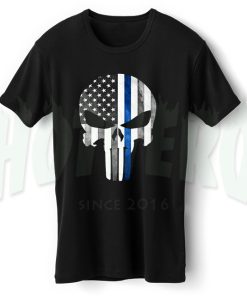 American Flag Punisher Skull Graphic T Shirt