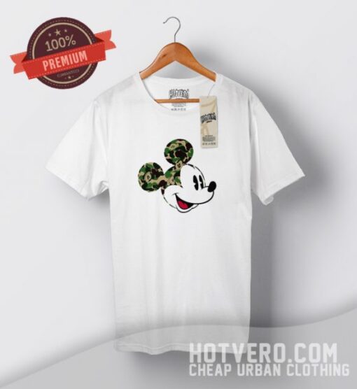 Cute Bape Mickey Mouse Collaboration Urban T Shirt