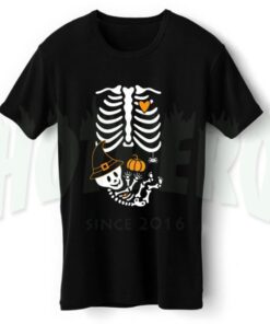 Skelly Baby with Witch Hat Maternity Halloween T Shirt