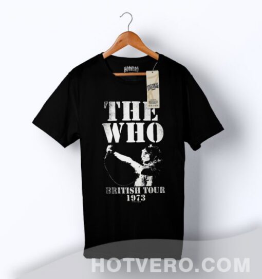 Cheap WHO Birtish Tour 1973 Classic Concert T Shirt