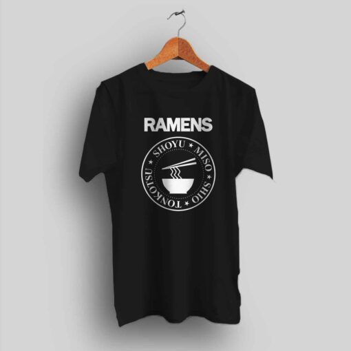 Funny Japanese Ramen Ramones Parody T Shirt