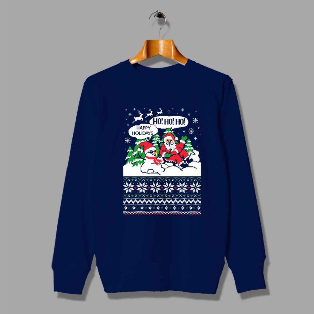 Santa Claus Happy Holidays Ugly Sweater by Hotvero.com