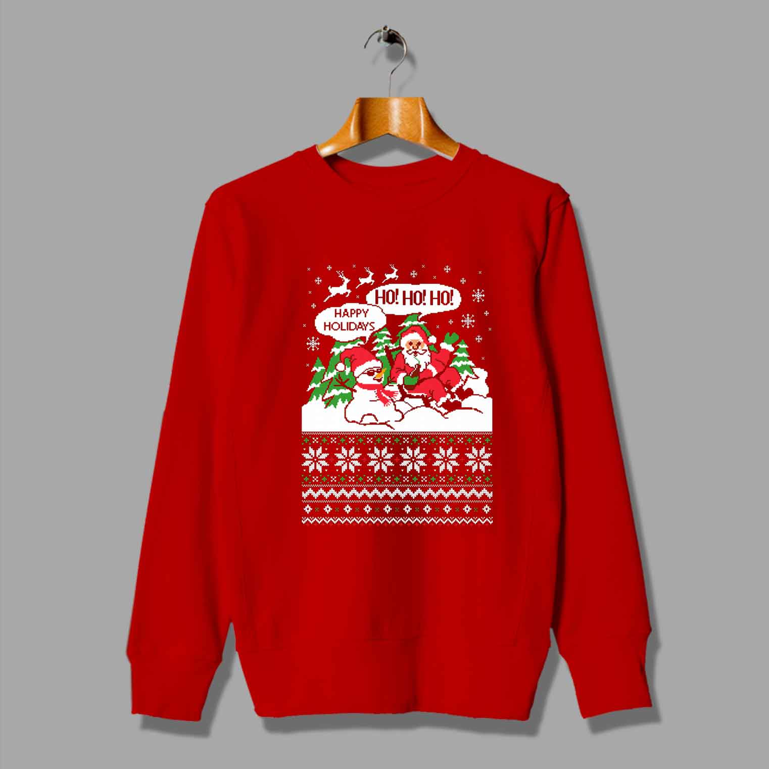 Santa Claus Happy Holidays Ugly Sweater by Hotvero.com