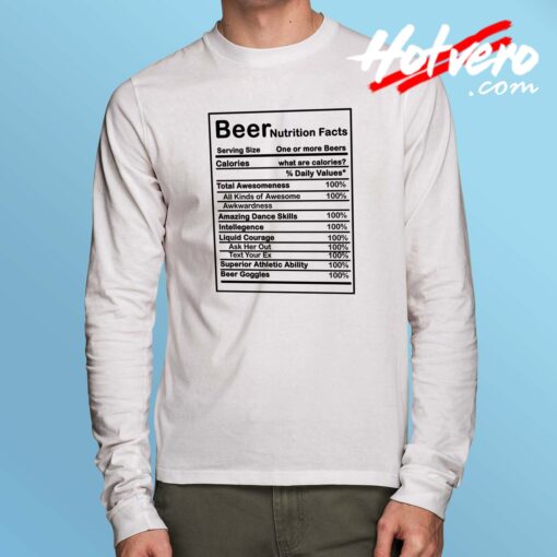 Cheap Beer Nutrition Facts Long Sleeve Shirt