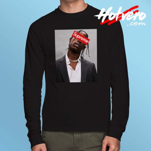 Cheap Travis Scott Supreme Parody Long Sleeve Shirt