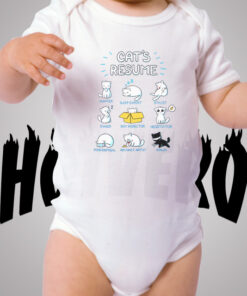 Funny Cat Resume Cute Baby Onesie