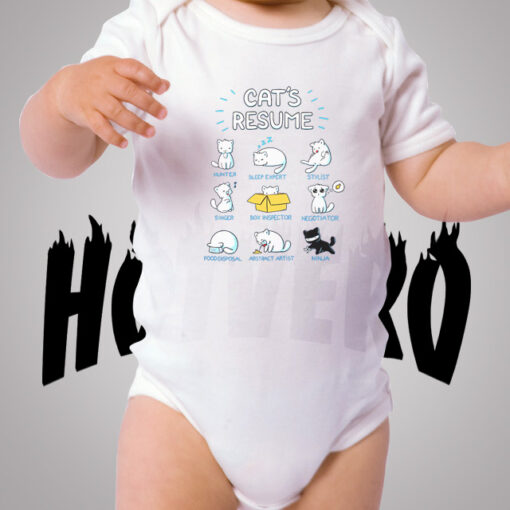 Funny Cat Resume Cute Baby Onesie