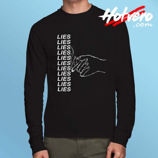 Lies Grunge Long Sleeve T Shirt Design