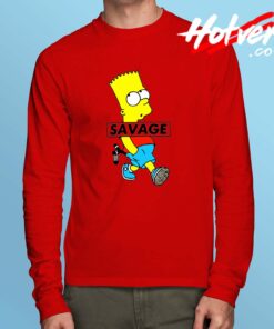 Savage Bart Simpson Long Sleeve T Shirt