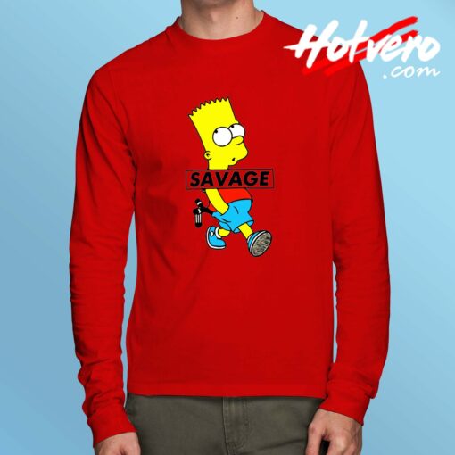 Savage Bart Simpson Long Sleeve T Shirt