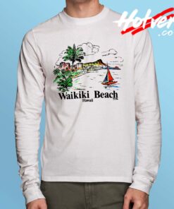 Vintage Hawaiian Wakiki Beach Long Sleeve T Shirt