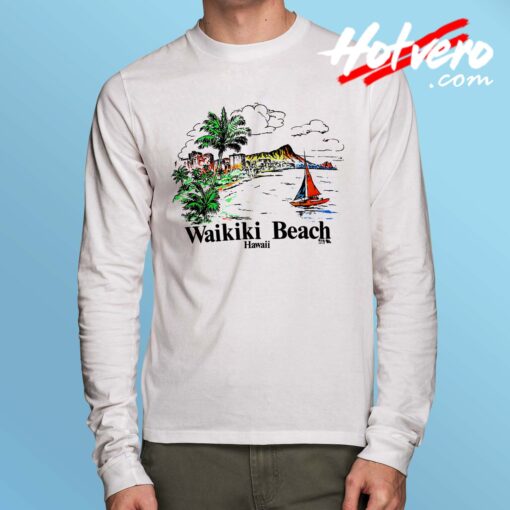 Vintage Hawaiian Wakiki Beach Long Sleeve T Shirt