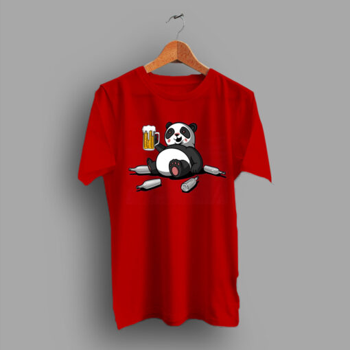 Animal Lover Panda Beer Drinking Gifts T Shirt