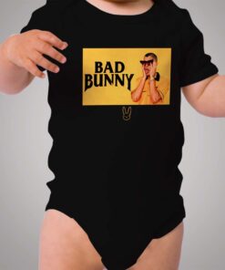 Bad Bunny Black And Yellow Baby Onesie