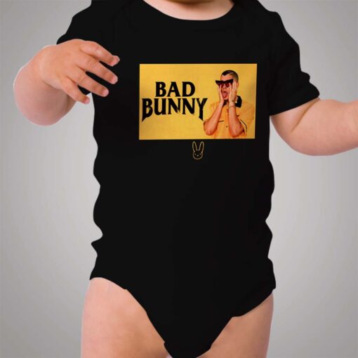 Bad Bunny Black And Yellow Baby Onesie