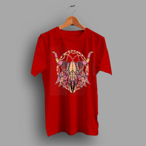 Bull Mosaic Cow Skull T Shirt