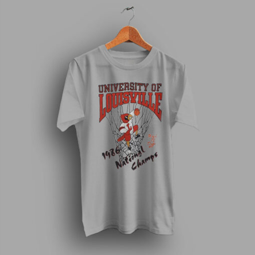 Small Graphic Grey University of Louisville Vintage 1986 College T Shirt