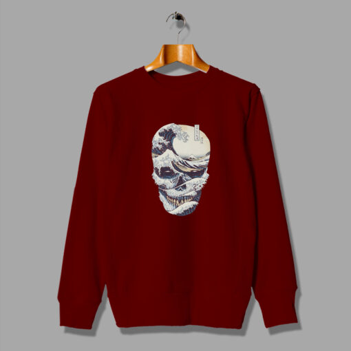 Great Wave Off Japanese Style Skull Sweatshirt