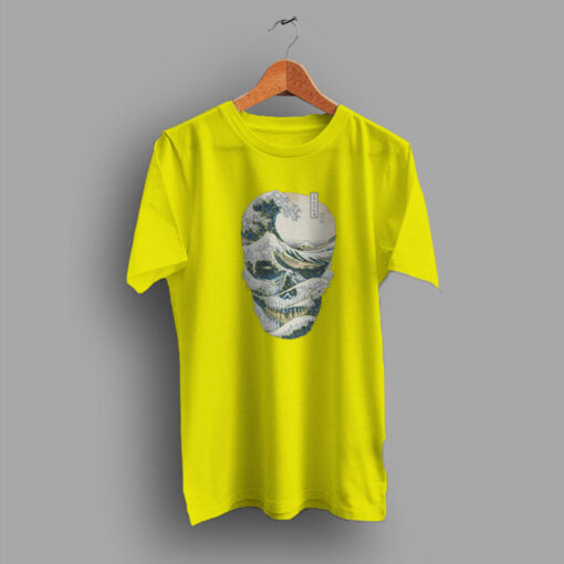 The Great Yellow Wave Off Japanese Style Skull T Shirt