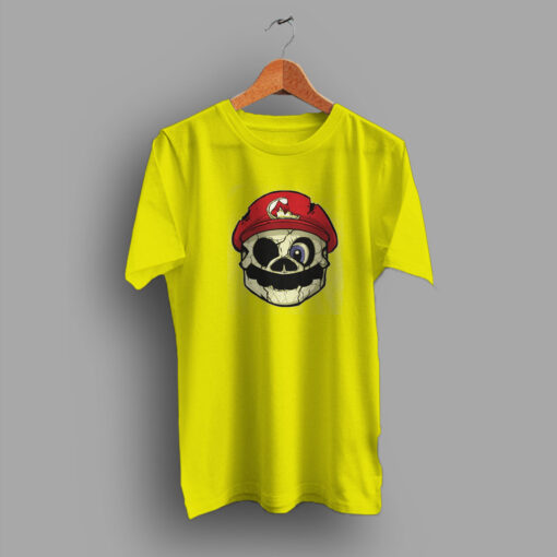 Unique Illustration Mario Cartoons Likes Skull T Shirt