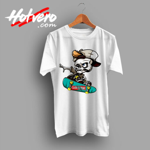 The Action of Skateboards Skull Art T Shirt