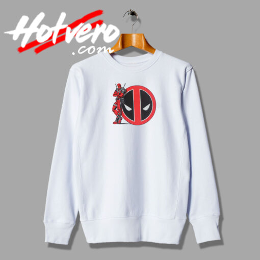 Deadpool Wade Wilson Leaning on His Logo Sweatshirt