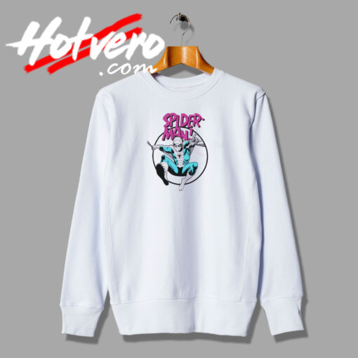 Swinging Spidey Pink Logo Art Sweatshirt