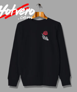 Red Rose Skeleton Hand Sweatshirt