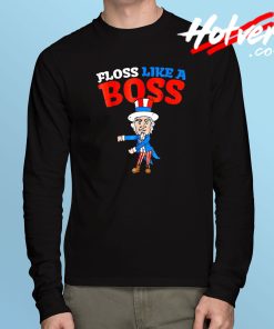 Floss Like A Boss Dance Uncle Sam Long Sleeve T Shirt