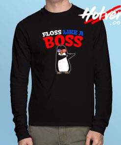 Floss Like A Boss Penguin Long Sleeve T Shirt