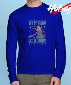 Frozen Let It Snow Elsa Ugly Christmas Long Sleeve T shirt