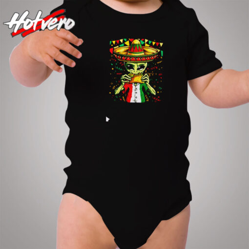 Alien Eating Taco Cozy Baby Onesies