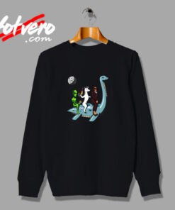 Alien Unicorn Bigfoot Riding Loch Ness Monster Urban Sweatshirt