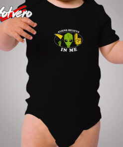 Aliens Believe In Me Cozy Baby Onesies