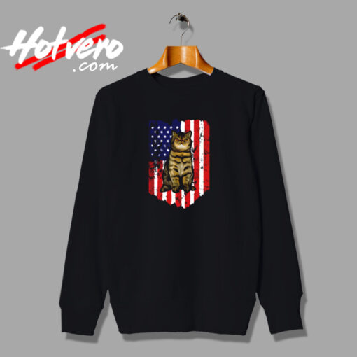 American Flag Exotic Shorthair Urban Sweatshirt