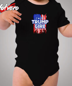 American Flag I’m A Trump Girl Cozy Baby Onesies