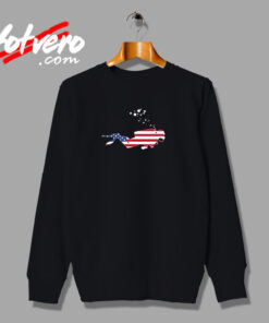 American Flag Usa Free Diving Scuba Diver Urban Sweatshirt