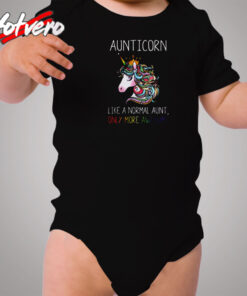 Aunticorn Unicorn Like A Normal Aunt Cozy Baby Onesies