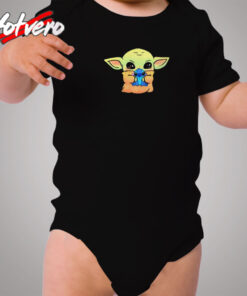 Baby Yoda Hug Stitch Cozy Baby Onesies