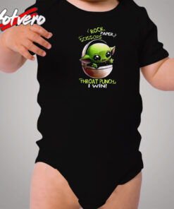 Baby Yoda Rock Paper Scissors Cozy Baby Onesies