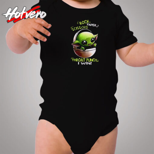 Baby Yoda Rock Paper Scissors Cozy Baby Onesies