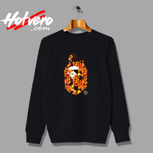 Bape Flame Milo On Big Ape Urban Sweatshirt