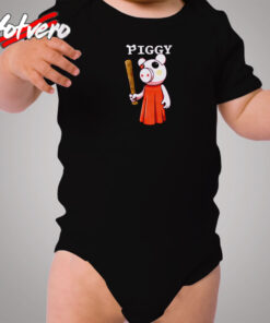 Baseball Bat Piggy Character Cozy Baby Onesies