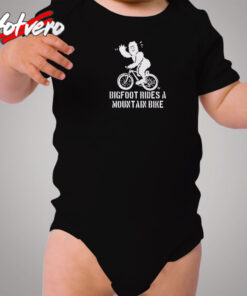 Bigfoot Rides A Mountain Bike Cozy Baby Onesies