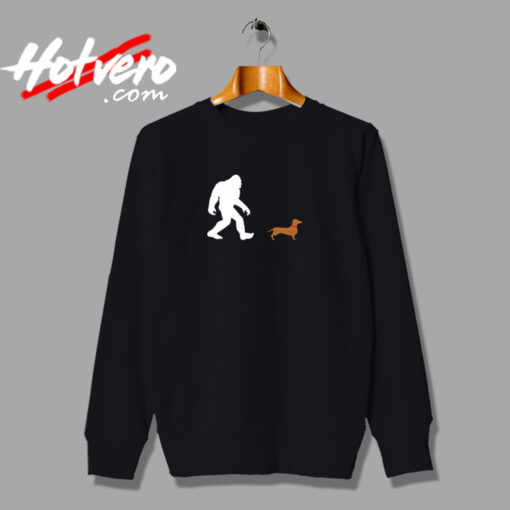 Bigfoot Walking A Daschund Urban Sweatshirt