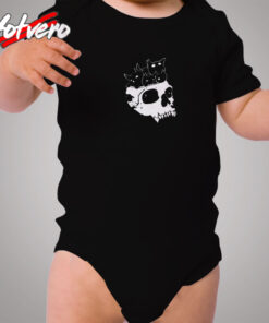 Black Cats In Skull Cozy Baby Onesies