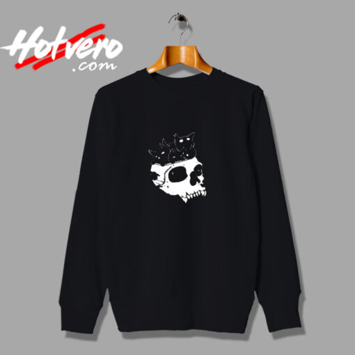 Black Cats In Skull Urban Sweatshirt