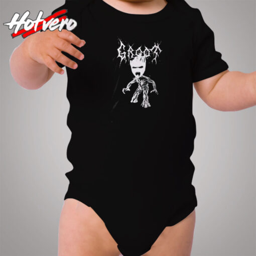 Black Metal Groot Guardians Of The Galaxy Cozy Baby Onesies