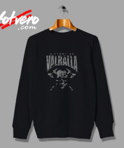 Black Victory Or Valhalla T Shirt Skull And Viking Urban Sweatshirt