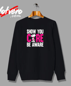 Breast Cancer Awareness Show You Care Be Aware Snoopy Urban Sweatshirt